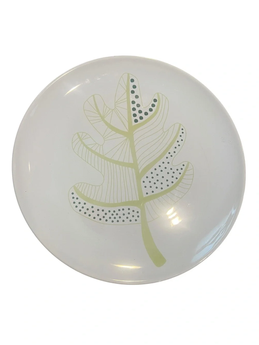 IKEA set of 3 Overens Dinner Plates Leaf Pattern Made in Portugal